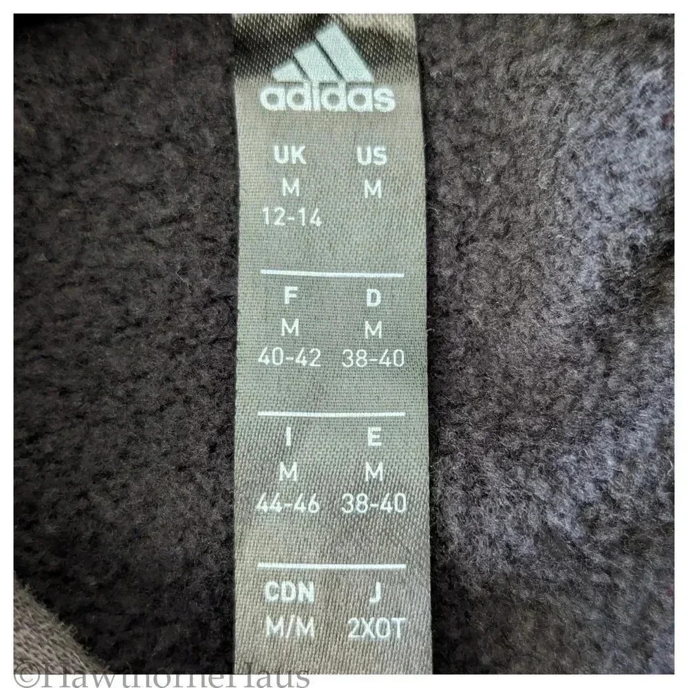 ADIDAS Black Pullover Hoodie Size M Kanga Pocket - Picture 5 of 9